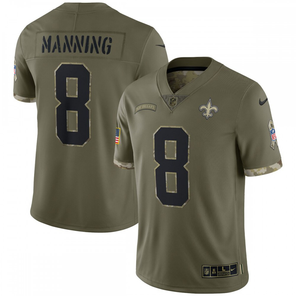 Archie Manning New Orleans Saints 2022 Salute To Service Retired Player Limited Jersey - Olive-GridironStore